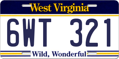WV license plate 6WT321