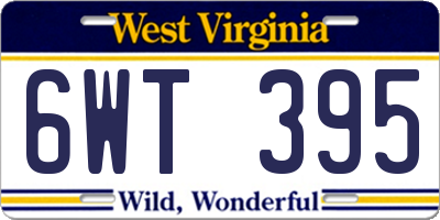 WV license plate 6WT395