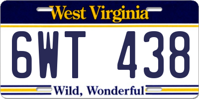 WV license plate 6WT438