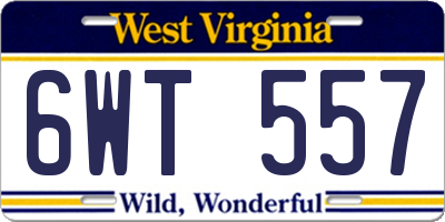 WV license plate 6WT557