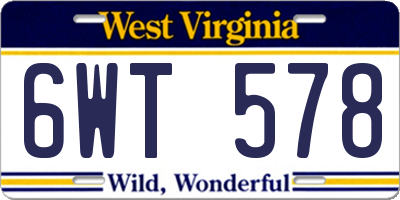 WV license plate 6WT578