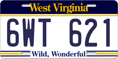 WV license plate 6WT621