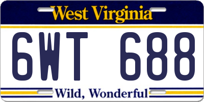 WV license plate 6WT688