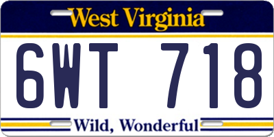 WV license plate 6WT718