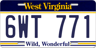 WV license plate 6WT771