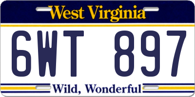 WV license plate 6WT897
