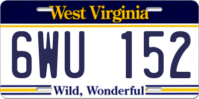 WV license plate 6WU152