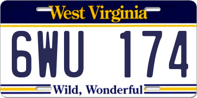 WV license plate 6WU174