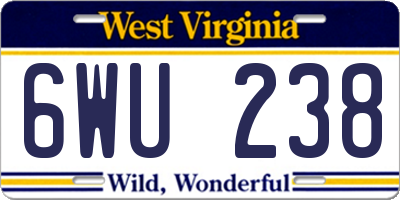 WV license plate 6WU238