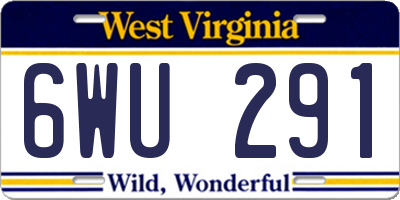 WV license plate 6WU291