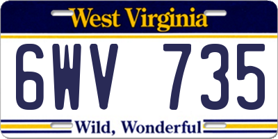 WV license plate 6WV735