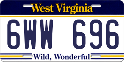 WV license plate 6WW696