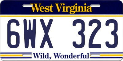 WV license plate 6WX323