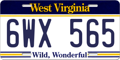 WV license plate 6WX565