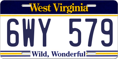 WV license plate 6WY579