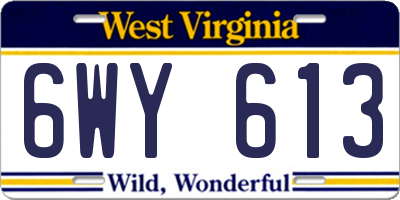 WV license plate 6WY613