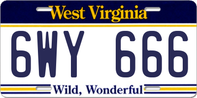 WV license plate 6WY666