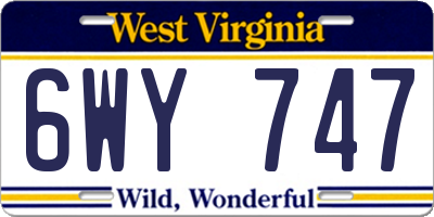 WV license plate 6WY747