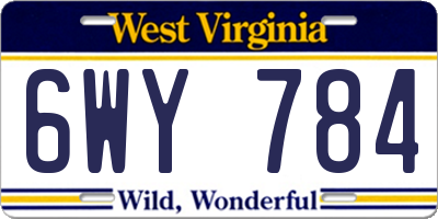 WV license plate 6WY784