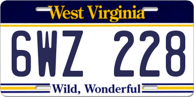 WV license plate 6WZ228