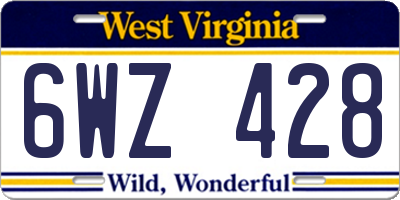WV license plate 6WZ428