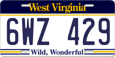 WV license plate 6WZ429