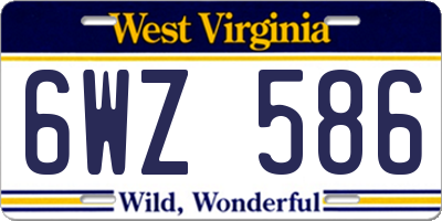 WV license plate 6WZ586