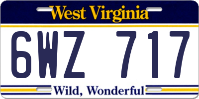 WV license plate 6WZ717