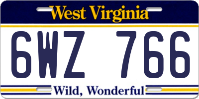 WV license plate 6WZ766
