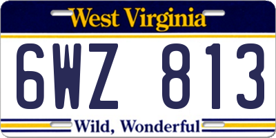 WV license plate 6WZ813