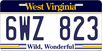 WV license plate 6WZ823