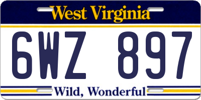 WV license plate 6WZ897
