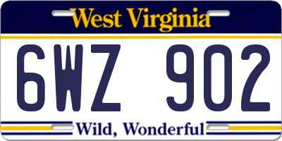WV license plate 6WZ902