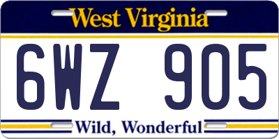 WV license plate 6WZ905