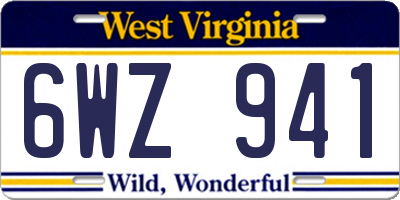 WV license plate 6WZ941