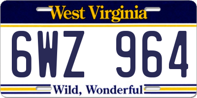 WV license plate 6WZ964