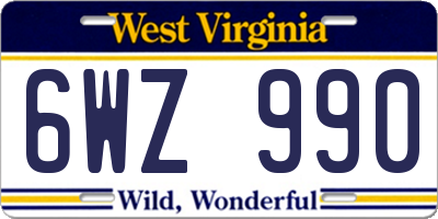 WV license plate 6WZ990