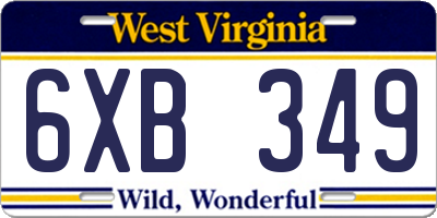 WV license plate 6XB349