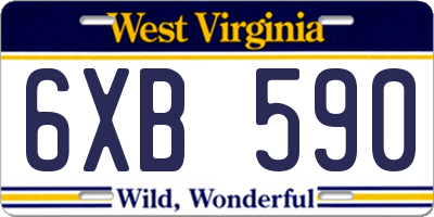 WV license plate 6XB590