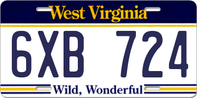 WV license plate 6XB724