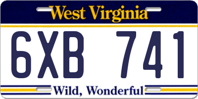 WV license plate 6XB741