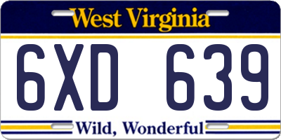 WV license plate 6XD639