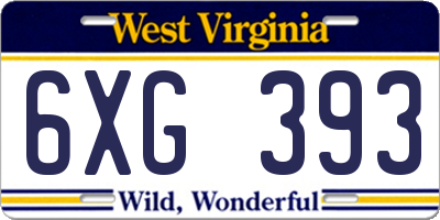 WV license plate 6XG393