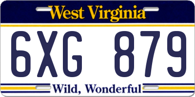WV license plate 6XG879