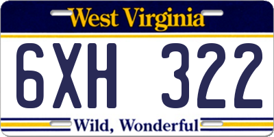 WV license plate 6XH322
