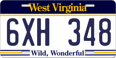 WV license plate 6XH348