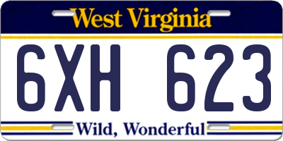 WV license plate 6XH623