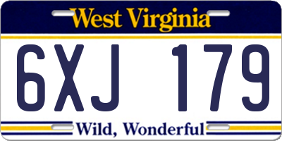 WV license plate 6XJ179