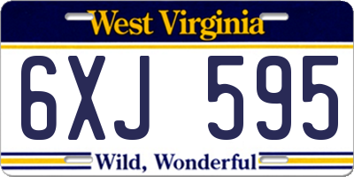 WV license plate 6XJ595