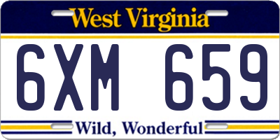 WV license plate 6XM659